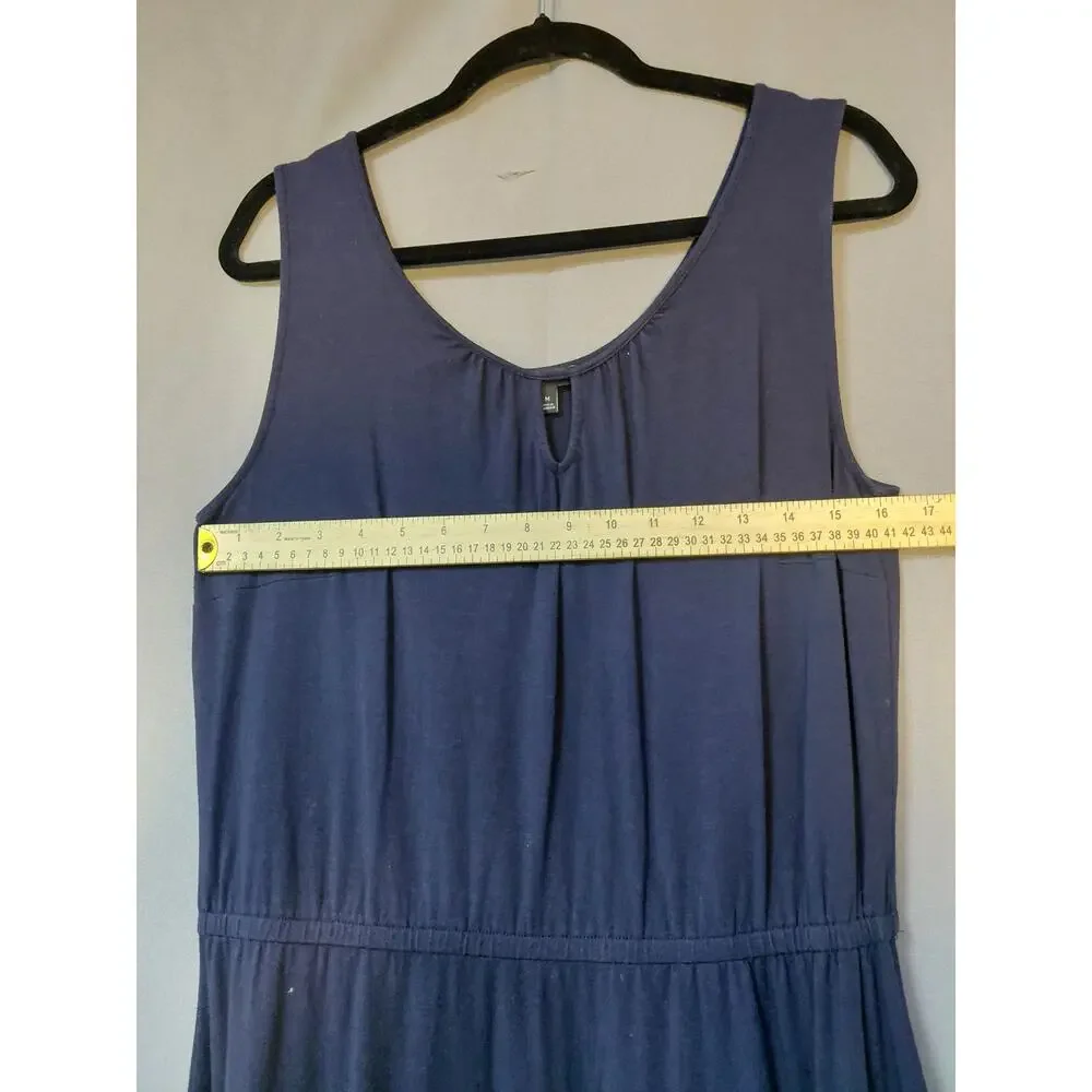 TALBOTS Purple Sleeveless Maxi Dress Solid Scoop Neck Long Women Size M